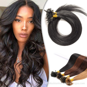 Looks natural No chemicals No shedding and tangle pre bonded Hair extension straight U tip Hair extensions Nail U tip Hair